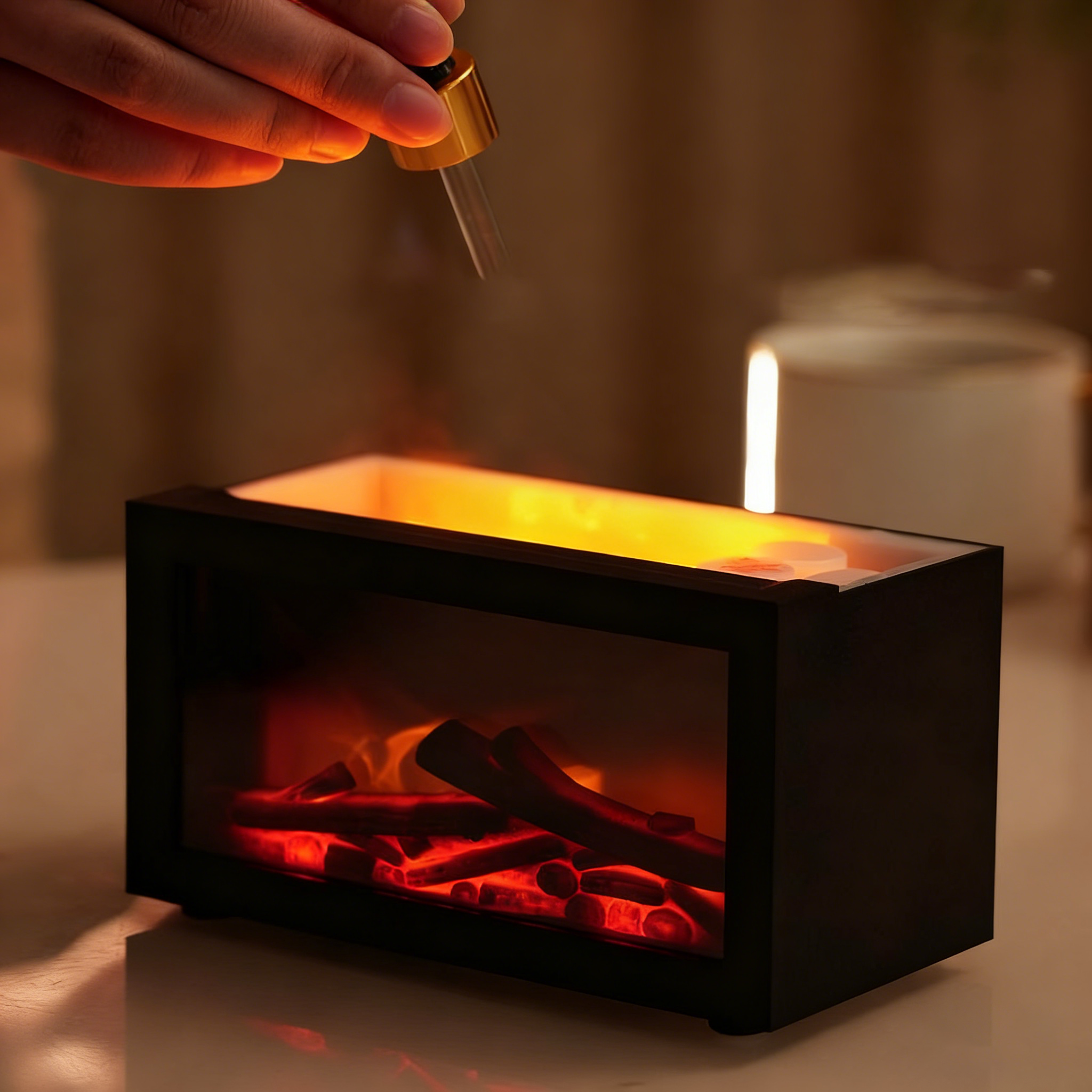 RGB Realistic Flame Effect Aromatherapy Diffuser & Humidifier
