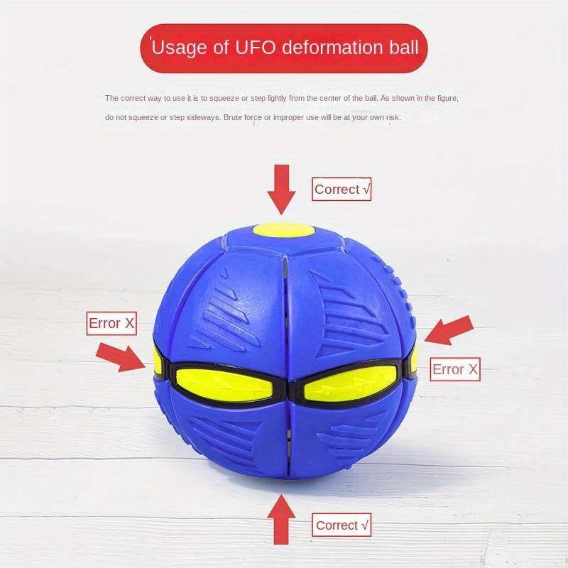 Flying Saucer Transforming Pet Ball — LED Dog & Cat Toy