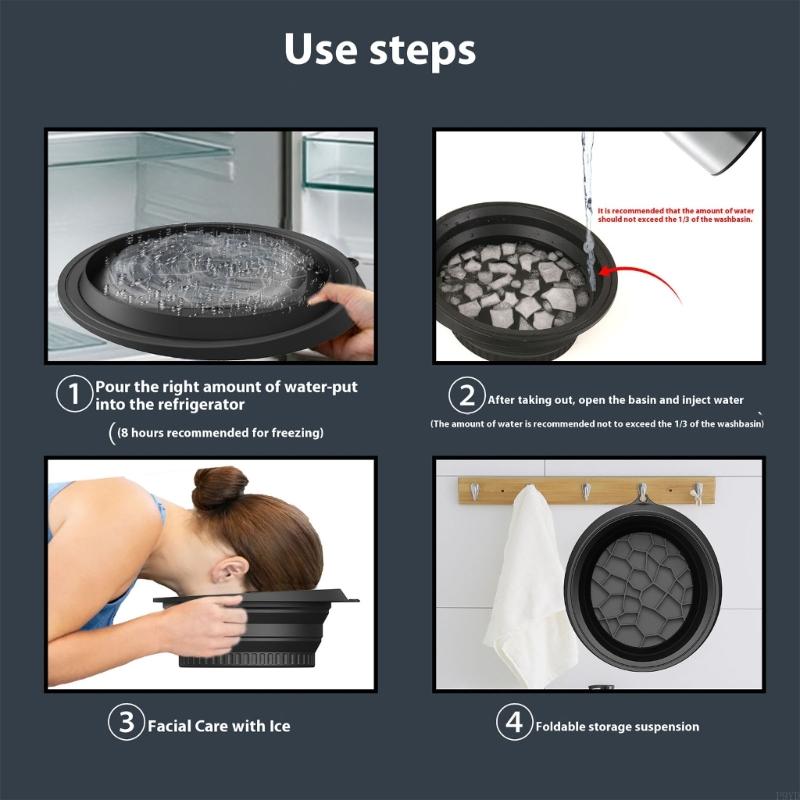 Silicone Foldable Facial Ice Bath Bowl & Cryo Roller