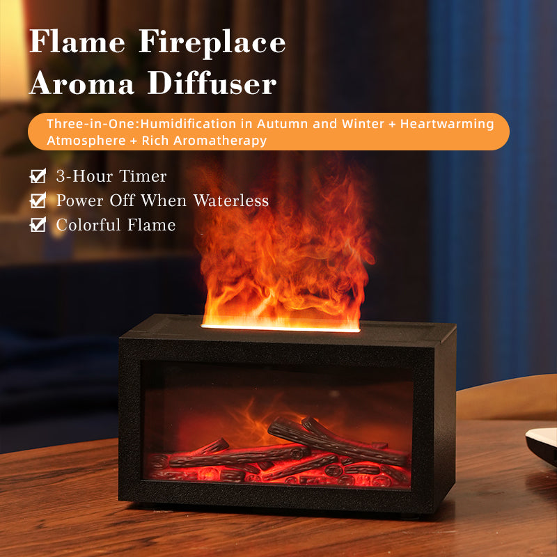 RGB Realistic Flame Effect Aromatherapy Diffuser & Humidifier