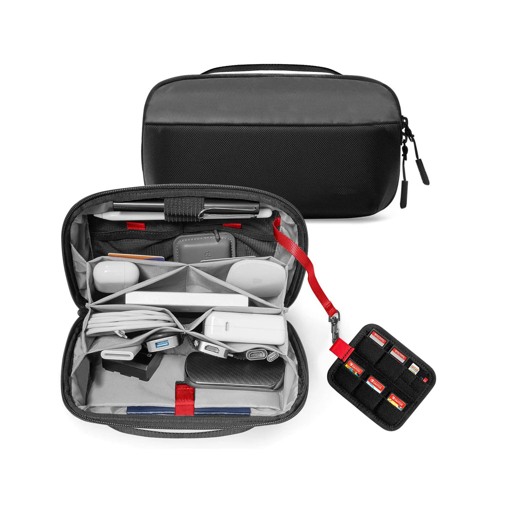 Multi-Compartment Water-Resistant Travel Tech Organizer Pouch