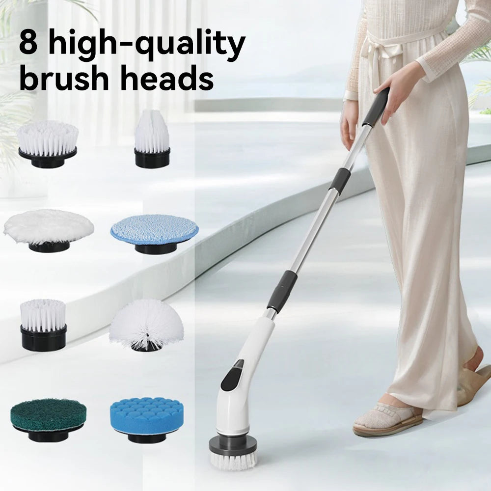 Cordless Electric Spin Scrubber with Replaceable Brush Heads