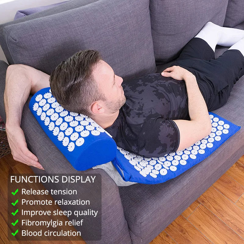 Acupressure Mat and Pillow Set for Back & Neck Pain Relief