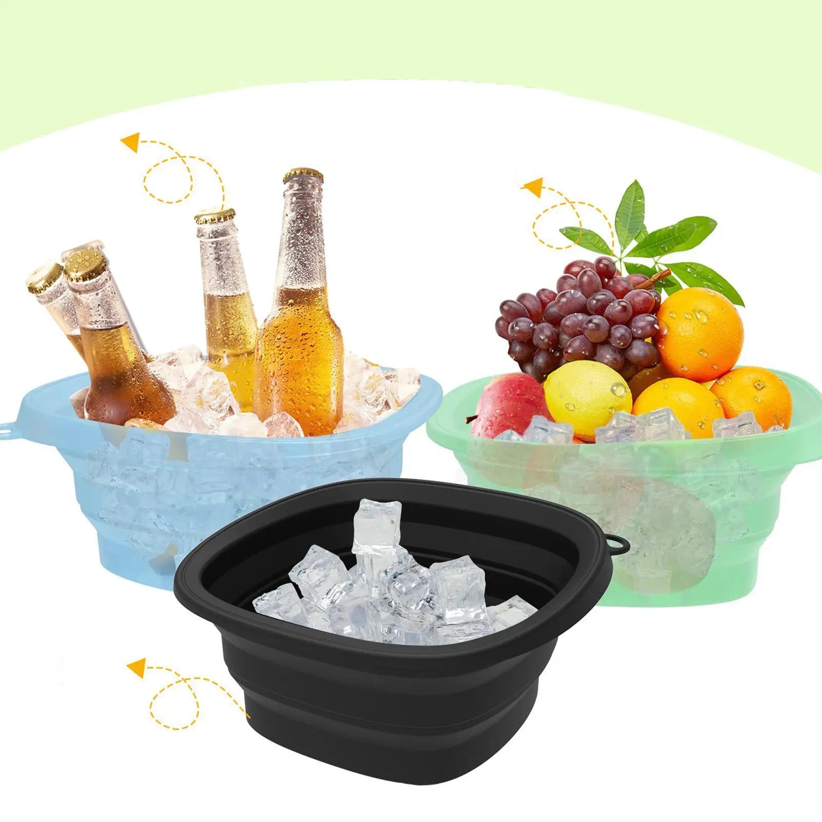 Silicone Foldable Facial Ice Bath Bowl & Cryo Roller Set