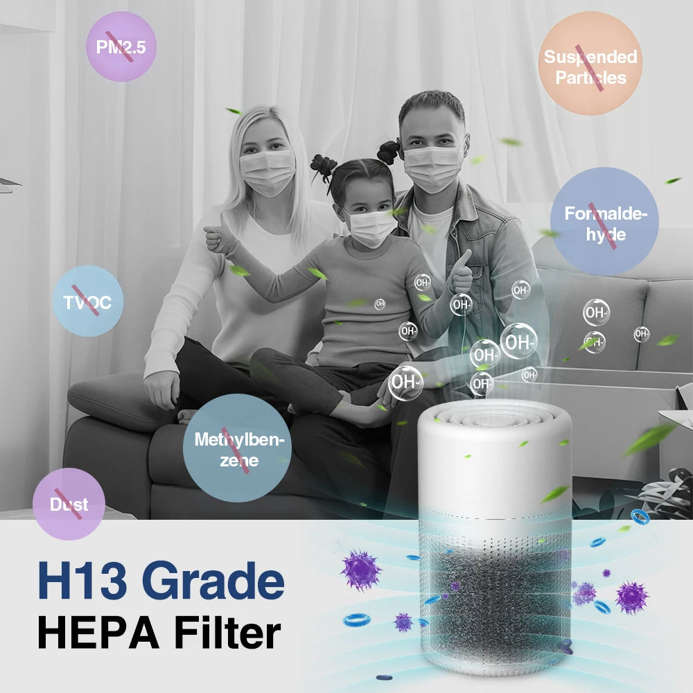 Mini HEPA Air Purifier for Desk & Car — USB Powered