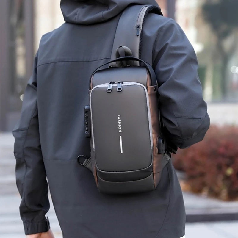 Anti-Theft Waterproof Crossbody Sling Bag with USB Port
