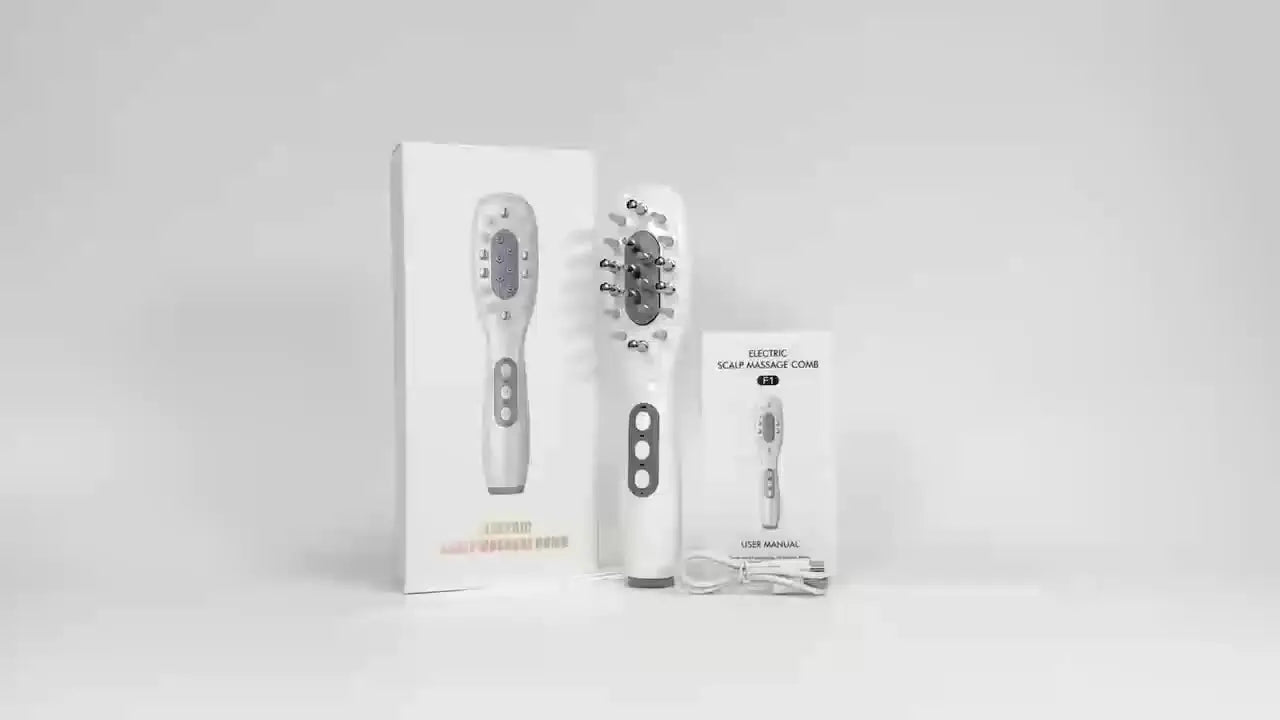 Electric Scalp Massager & Red Light Therapy Vibrating Hair Care Comb