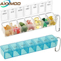 Portable Weekly Travel Pill Box Organizer with Moisture-Proof Sealed Compartments