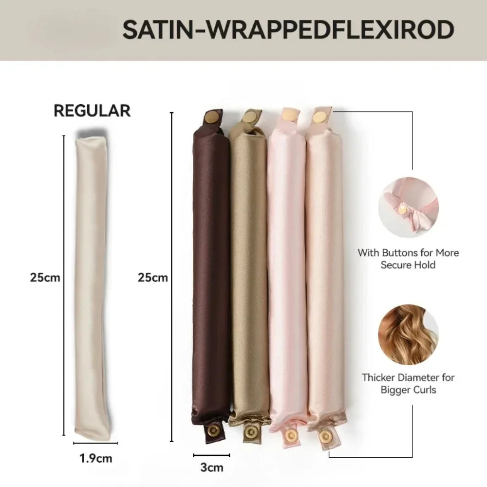 Heatless Silk Satin Ribbon Hair Curler Set