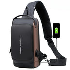 Anti-Theft Waterproof Crossbody Sling Bag with USB Port