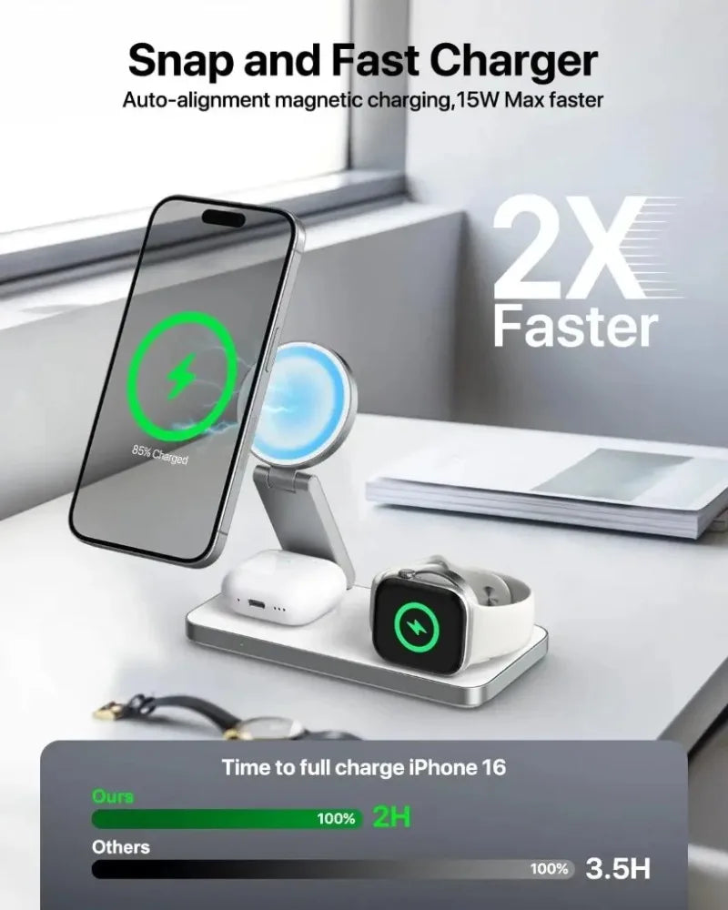 3-in-1 Magnetic Wireless Charging Station