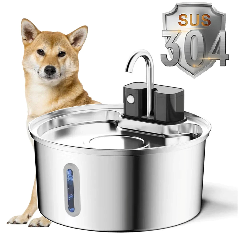 Fontanella per animali wireless — Acciaio inossidabile ultra-silenzioso (3.2L)