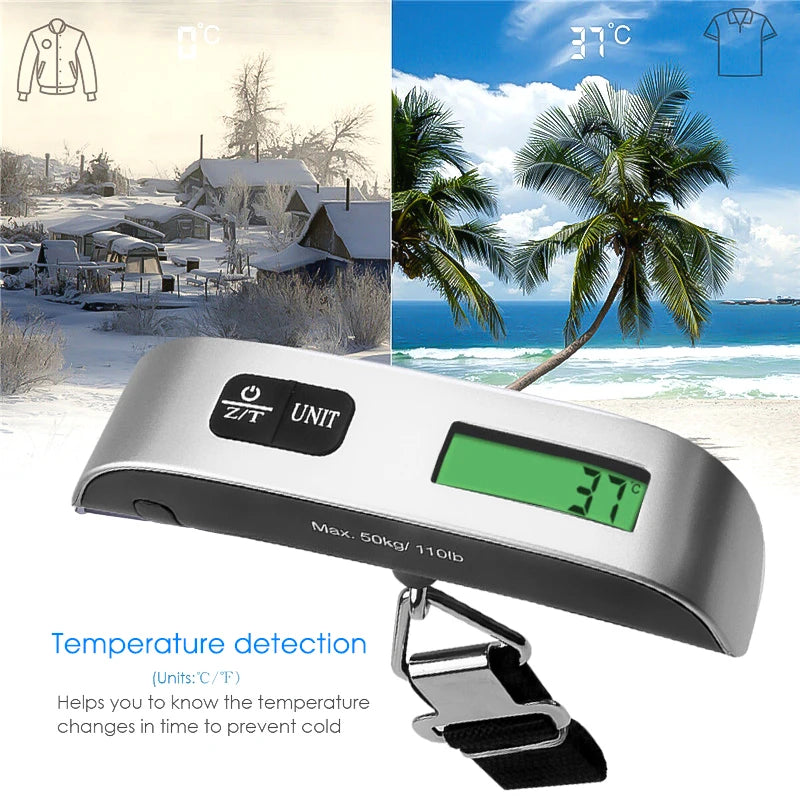 Ultra-Portable Digital Hanging Luggage Scale with LCD Display