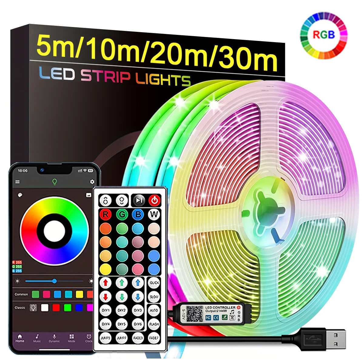 RGB LED Light Strips (16ft)