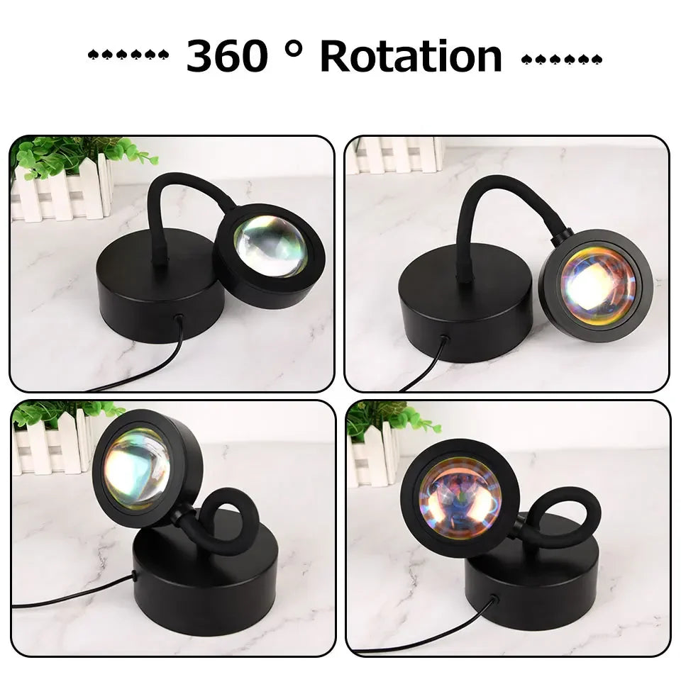 LED Sunset Projection Lamp — 16 Colors with Remote