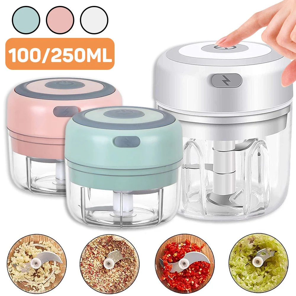 Tritatutto Elettrico per Aglio e Mini Robot da Cucina Ricaricabile USB Senza Fili