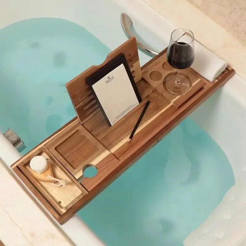 Expandable Bamboo Bathtub Tray Caddy