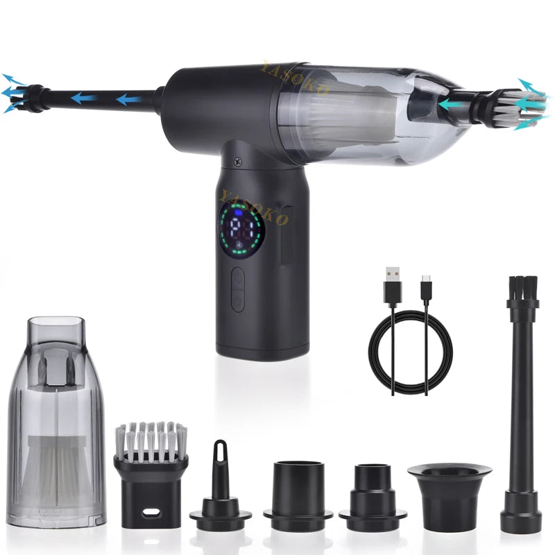 Cordless Handheld Compressed Air Duster & Mini Vacuum