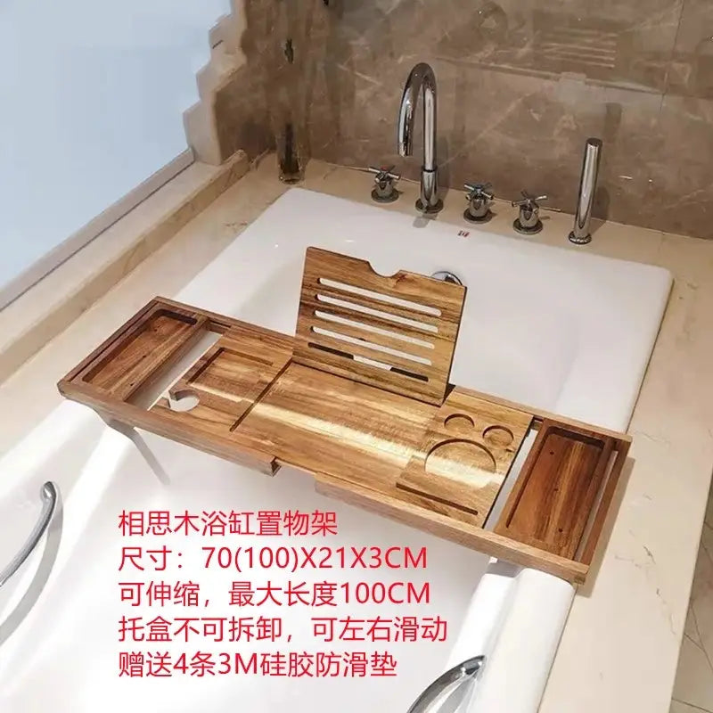 Expandable Bamboo Bathtub Tray Caddy