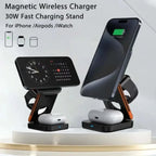 Multi-Angle Foldable Magnetic Wireless Charging Station 3-in-1