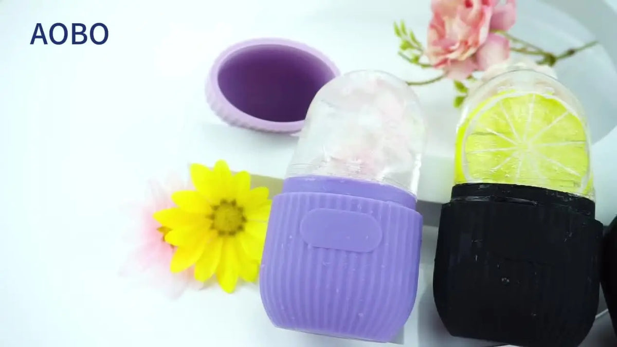 Reusable Silicone Facial Ice Roller Cube for Skin De-puffing & Massage