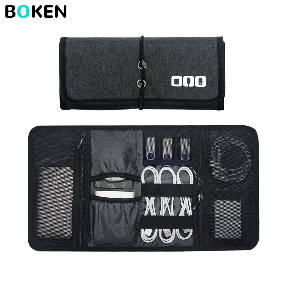 Multi-Layer Travel Cable & Tech Accessories Organizer Case