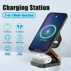 Multi-Angle Foldable Magnetic Wireless Charging Station 3-in-1