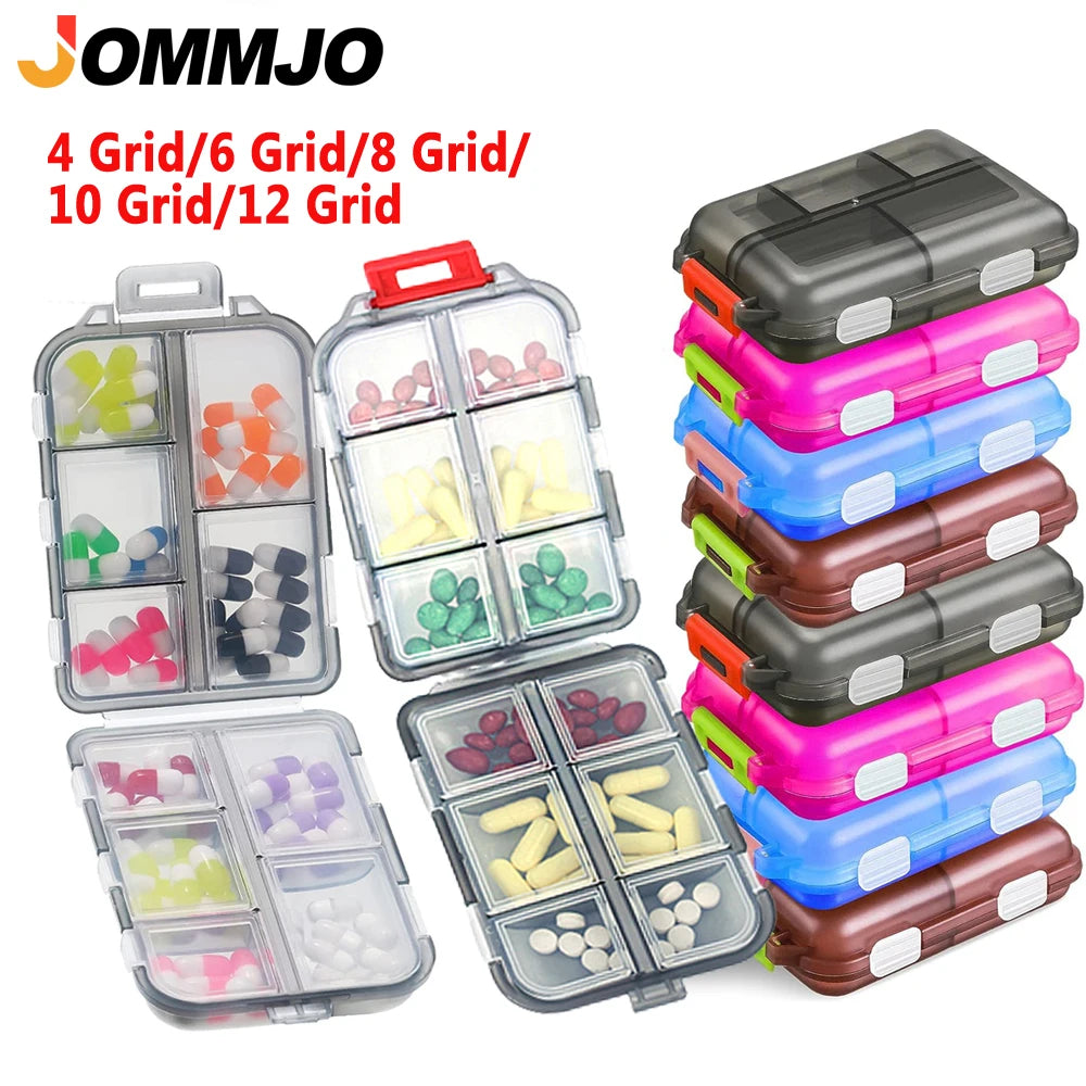 Portable Weekly Travel Pill Box Organizer with Moisture-Proof Sealed Compartments