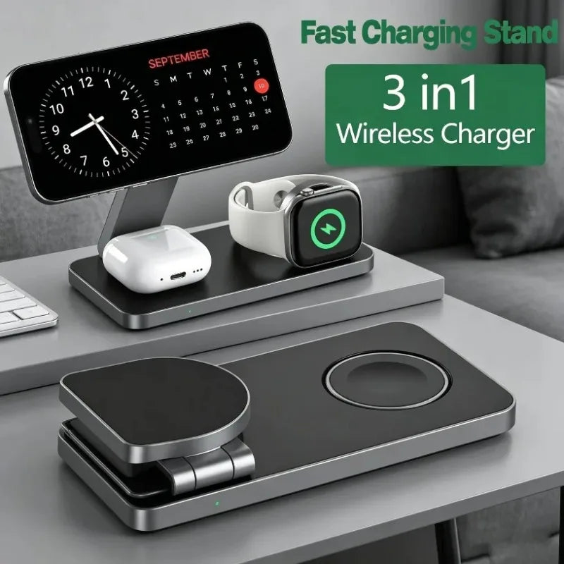 3-in-1 Magnetic Wireless Charging Station