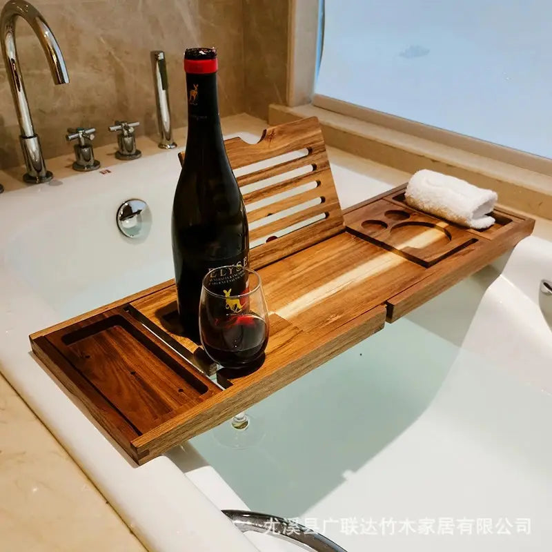 Expandable Bamboo Bathtub Tray Caddy
