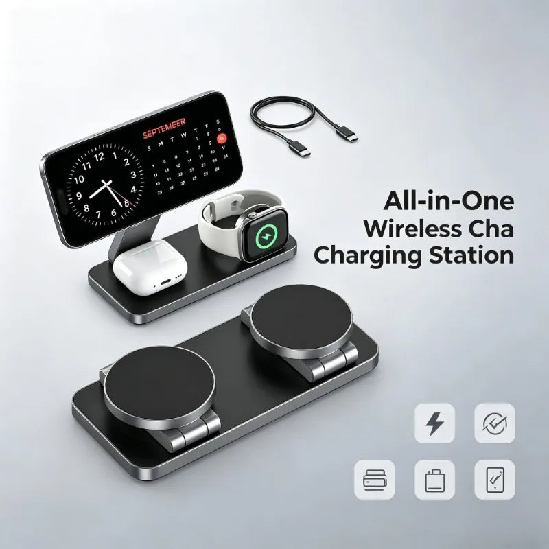 3-in-1 Magnetic Wireless Charging Station