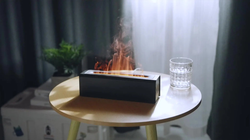 Diffusore di aromi con olio essenziale e fiamma effetto RGB