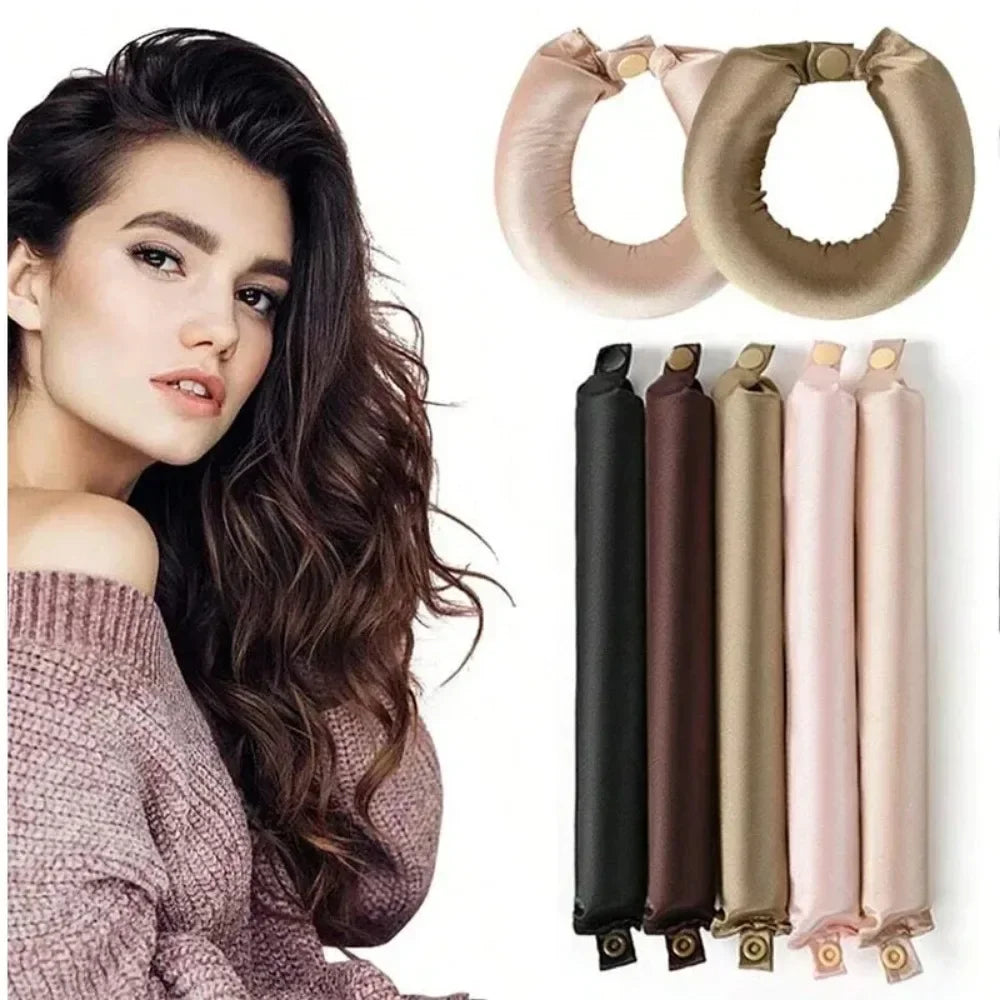 Heatless Silk Satin Ribbon Hair Curler Set