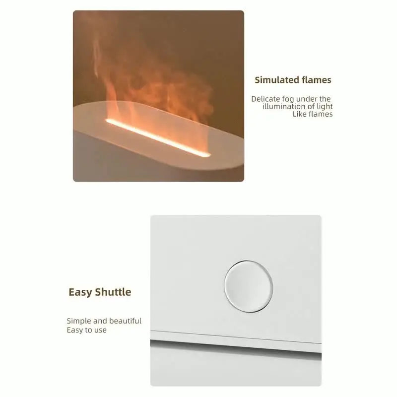 3D Flame Effect Essential Oil Aroma Diffuser & Ultrasonic Air Humidifier