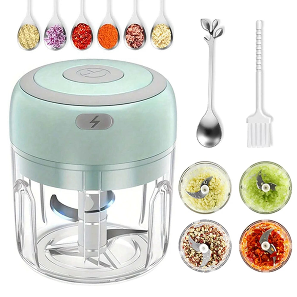 Wireless USB Rechargeable Mini Electric Garlic Chopper & Food Processor