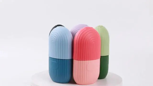 Reusable Silicone Facial Ice Roller Cube for Skin De-puffing & Massage