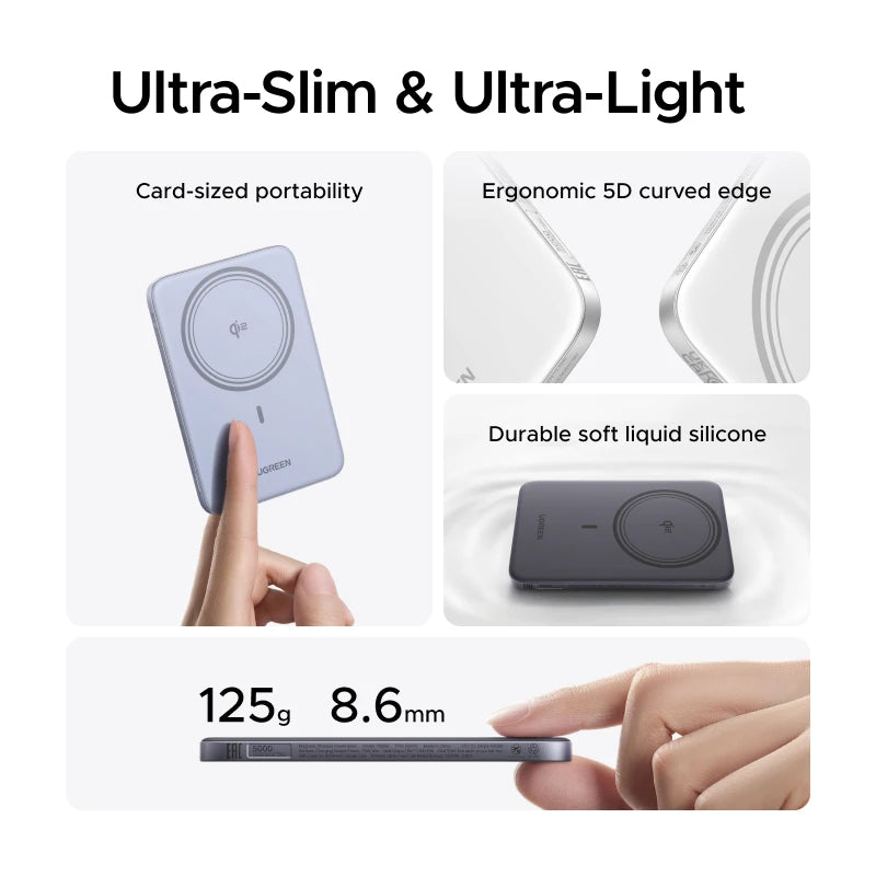 Magnetic Wireless Power Bank 5000mAh — Ultra-Slim