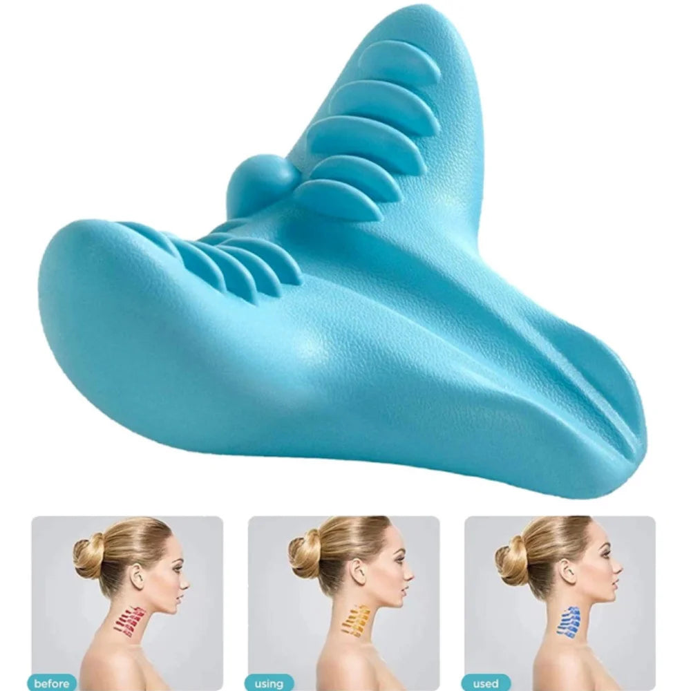 Ergonomic Cervical Neck Stretcher & Traction Pillow Device for Pain Relief