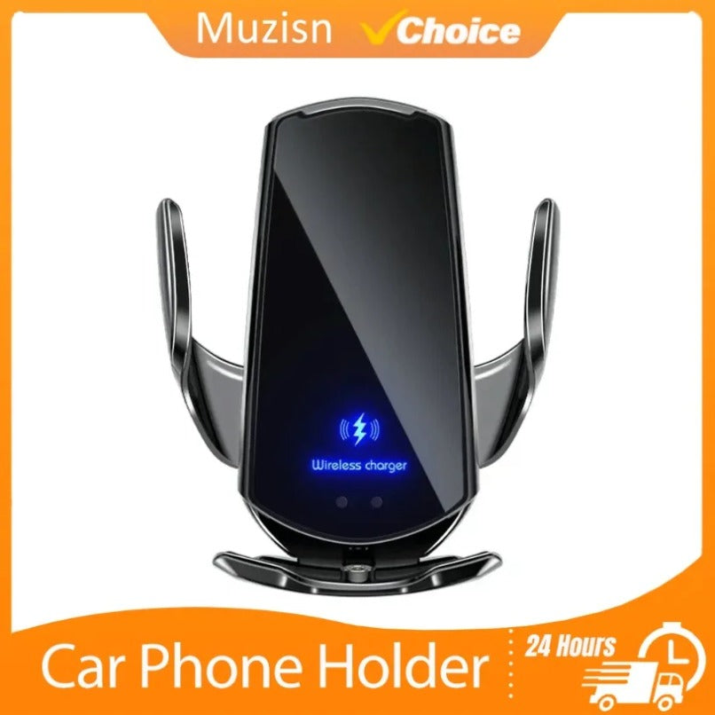 15W Magnetic Auto-Clamping Fast Wireless Car Charger Mount
