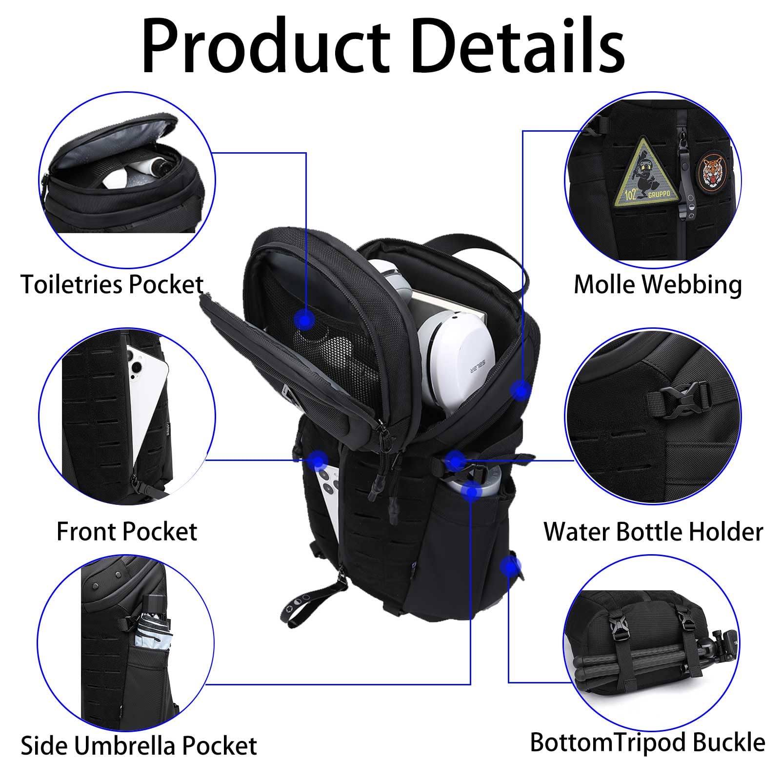 Anti-Theft Waterproof Crossbody Sling Bag with USB Port